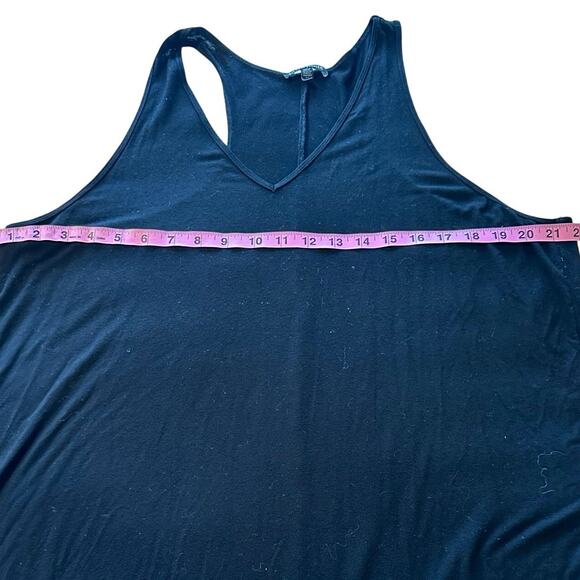 Eileen Fisher V-Neck Racerback Midi Dress - Black -XL - Picture 7 of 8